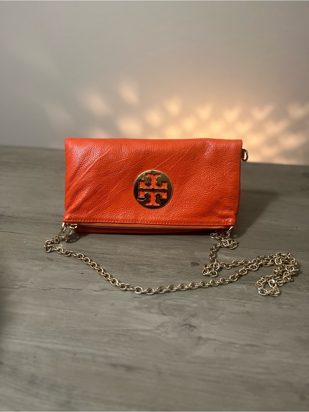 Tory Burch Reva Pebbled Leather Clutch and Crossbody